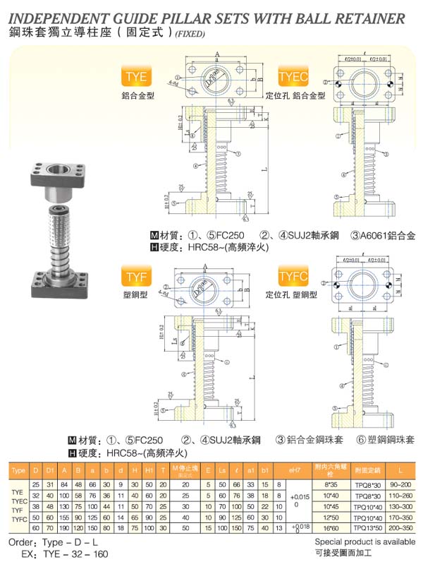 Independent-Guide-Pillar-Sets-With-Ball-Retainer(Fixed)